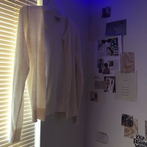 white cardigan